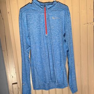 Nike Heather Blue Hoodie with Red Accent